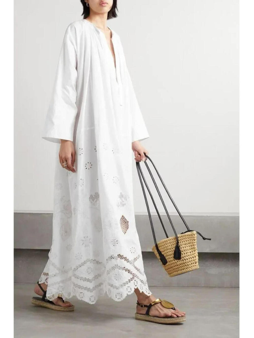 Nili Lotan Neyla Embroidered Eyelet Dress, $1,050 NWT, One Size Fits All#2405